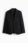 H&m Regular Fit Single-breasted Jacket In Black