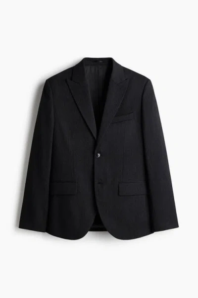 H&m Regular Fit Single-breasted Jacket In Black