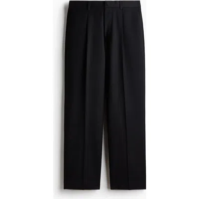 H&m Regular Fit Suit Trousers In Black