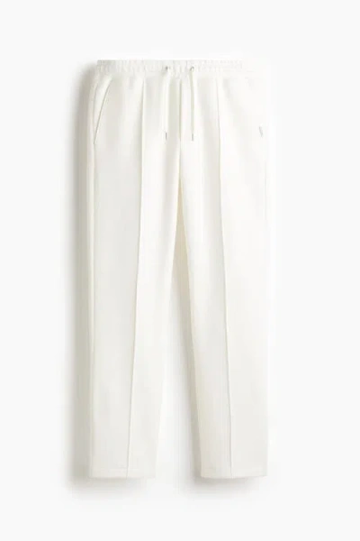 H&m Regular Fit Tailored Joggers In White