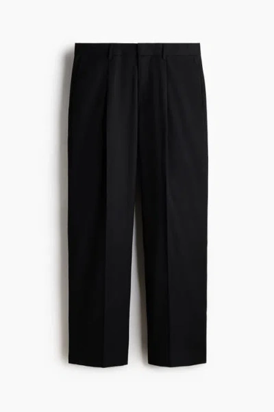 H&m Regular Fit Tailored Trousers In Black