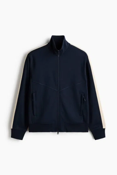 H&m Regular Fit Track Jacket With Drymove In Blue
