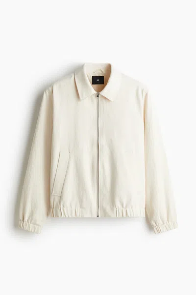 H&m Regular-fit Linen-blend Jacket In White