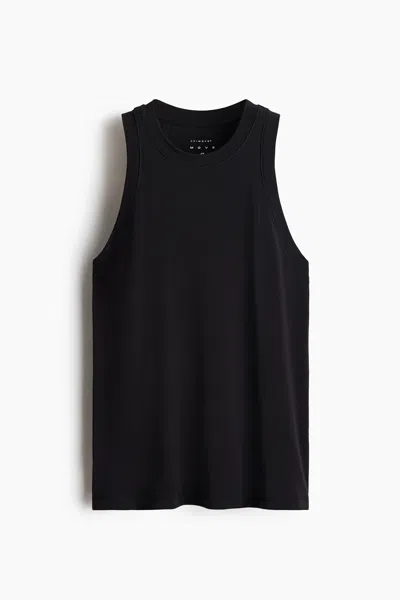 H&m Regular-fit Sports Tank Top With Drymove In Black