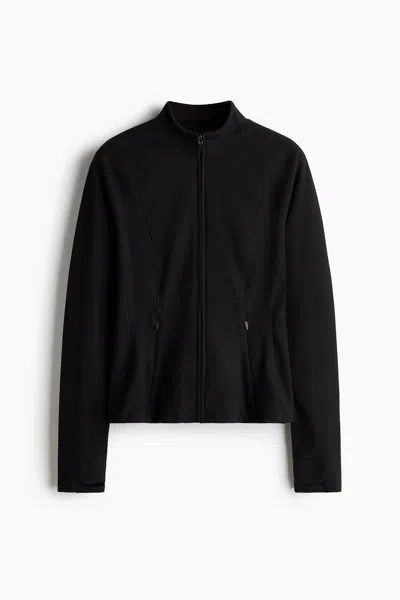 H&m Regular-fit Yoga Jacket With Softmove In Black