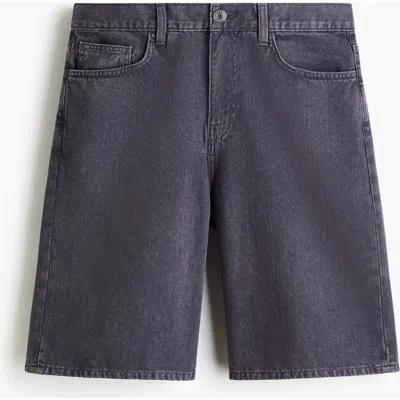 H&m Relaxed Denim Shorts In Purple