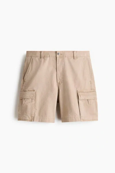 H&m Relaxed Fit Cargo Shorts In White