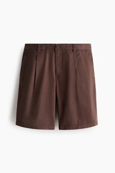 H&m Relaxed Fit Cotton Chino Shorts In Brown