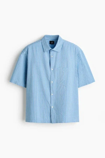 H&m Relaxed Fit Cotton Shirt In Blue