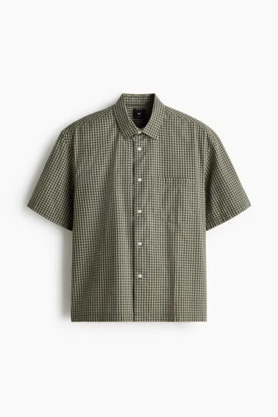 H&m Relaxed Fit Cotton Shirt In Blue