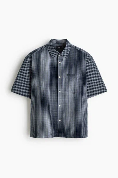 H&m Relaxed Fit Cotton Shirt In Blue