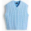 H&m Relaxed Fit Cotton Sweater Vest In Blue
