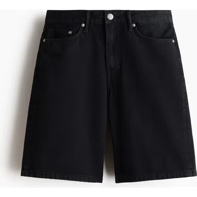 H&m Relaxed Fit Denim Shorts In Black