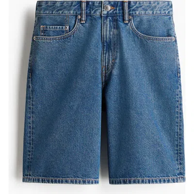 H&m Relaxed Fit Denim Shorts In Blue