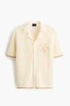 H&m Relaxed Fit Hole-knit Resort Shirt In Multi