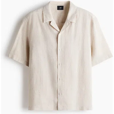 H&m Relaxed Fit Linen Resort Shirt In Multi