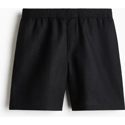 H&m Relaxed Fit Linen Shorts In Black