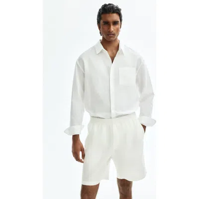 H&m Relaxed Fit Linen Shorts In White