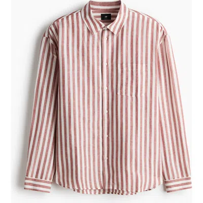H&m Relaxed Fit Linen-blend Shirt In Pink