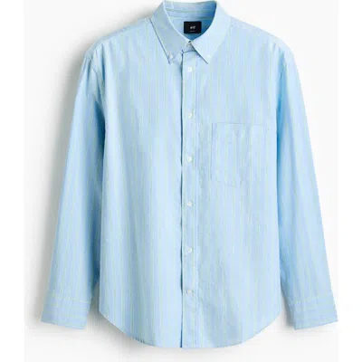 H&m Relaxed Fit Oxford Shirt In Blue
