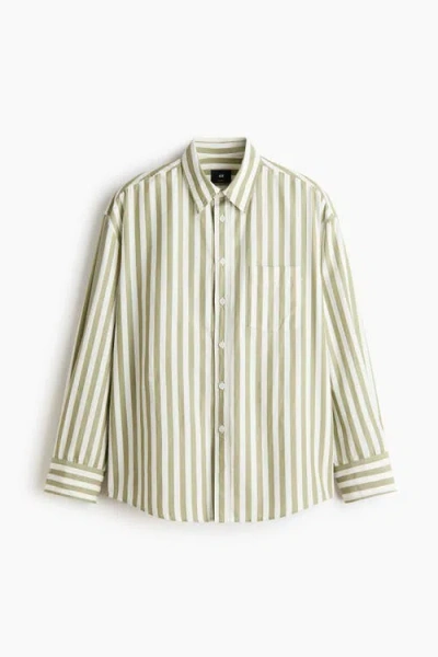 H&m Relaxed Fit Poplin Shirt In Multi