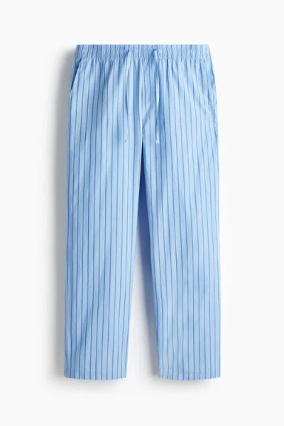 H&m Relaxed Fit Poplin Trousers In Blue