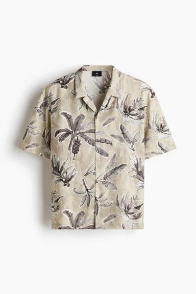 H&m Relaxed Fit Resort Shirt In Neutral