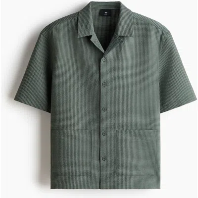 H&m Relaxed Fit Short-sleeved Resort Shirt In Green
