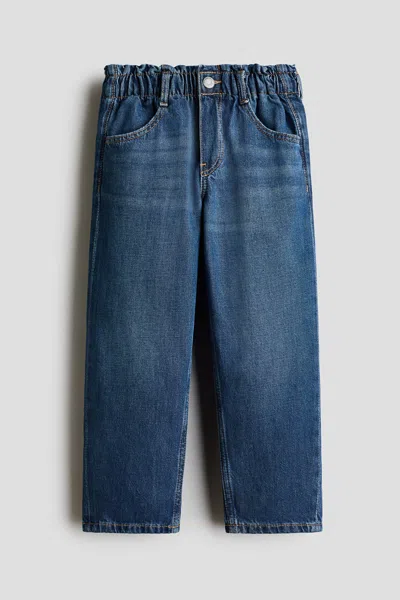 H&m Kids' Relaxed Paper Bag Jeans In Blue