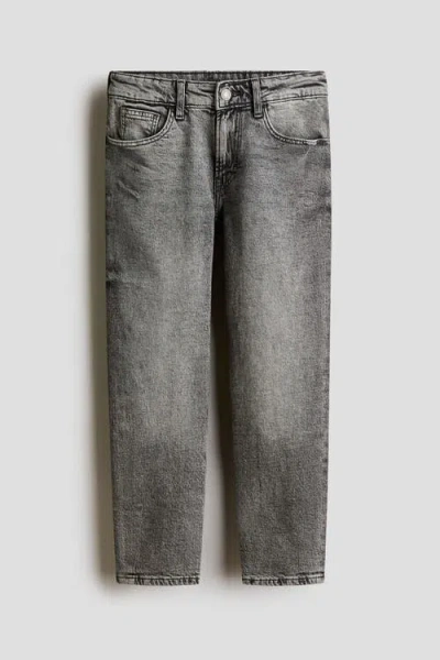 H&m Kids'  Relaxed Tapered Fit Jeans In Gray