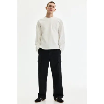 H&m Relaxed-fit Cotton Cargo Pants In Black
