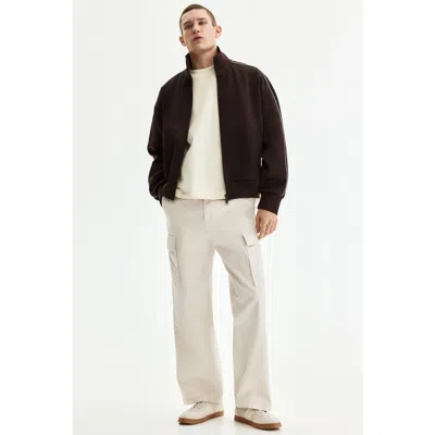 H&m Relaxed-fit Cotton Cargo Pants In White