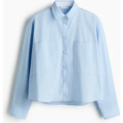 H&m Relaxed-fit Cotton Shirt In Blue