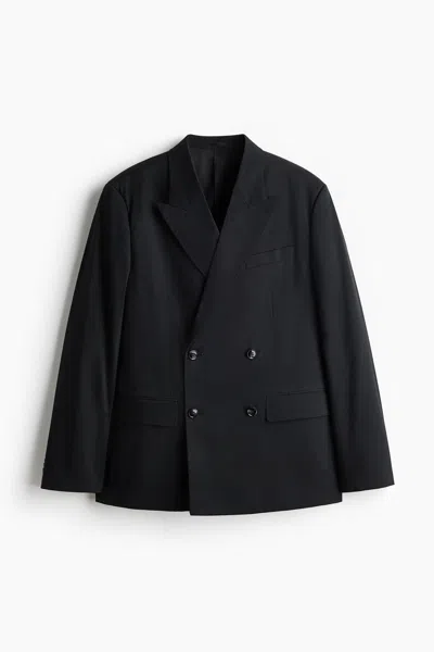 H&m Relaxed-fit Double-breasted Jacket In Blue