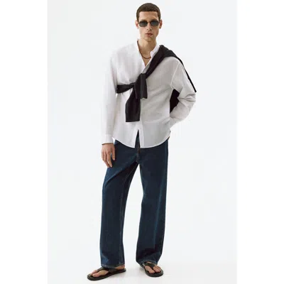 H&m Relaxed-fit Linen-blend Shirt In White