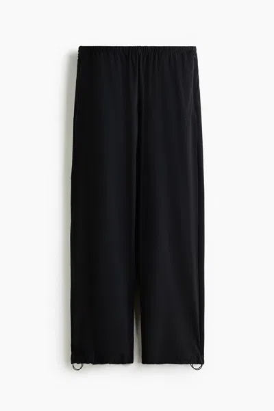 H&m Relaxed-fit Nylon Sports Track Pants In Black