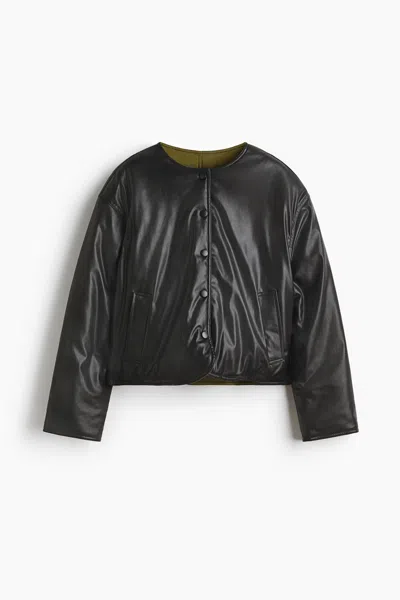 H&m Reversible Bomber Jacket In Black
