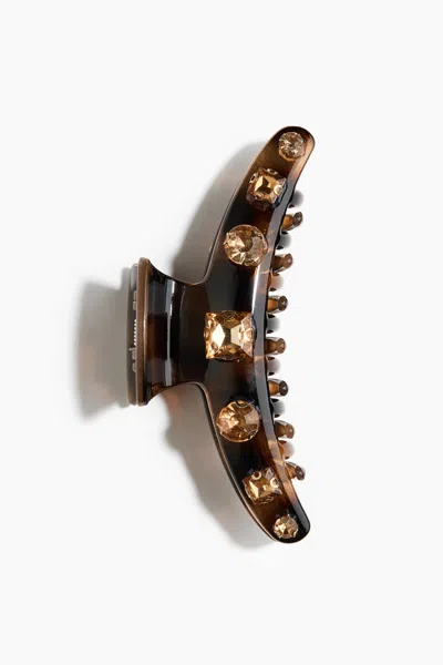 H&m Rhinestone-detail Hair Claw In Brown
