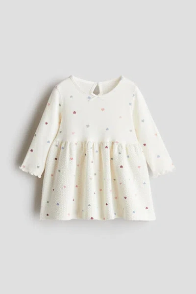H&m Babies'  Ribbed Cotton Dress In Neutral