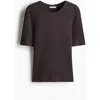 H&m Ribbed Silk-blend Top In Gray