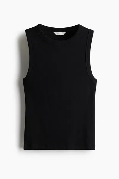 H&m Ribbed Tank Top In Black