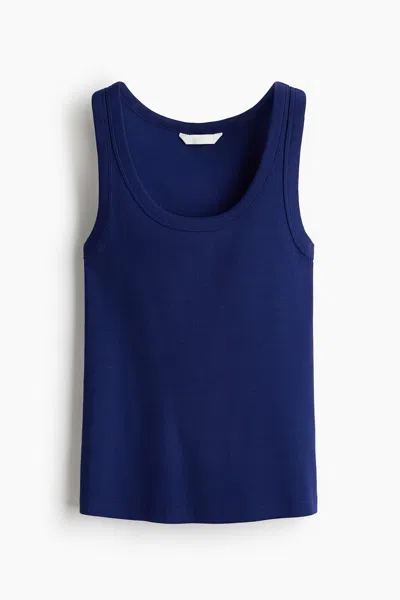 H&m Ribbed Tank Top In Blue