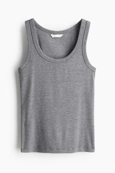 H&m Ribbed Tank Top In Gray