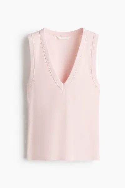 H&m Ribbed Tank Top In Pink