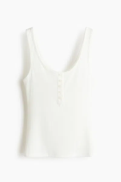 H&m Ribbed Tank Top In Neutral