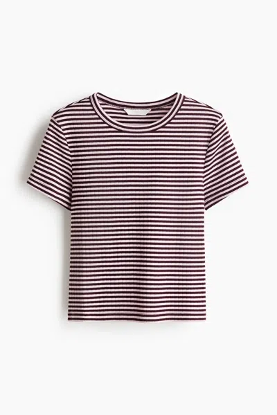 H&m Ribbed T-shirt In Pink