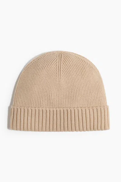 H&m Rib-knit Beanie In Beige