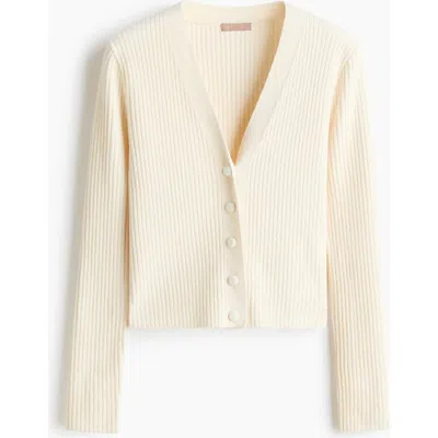 H&m Rib-knit Cardigan In Neutral