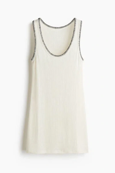 H&m Rib-knit Dress In White