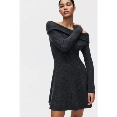 H&m Rib-knit Off-the-shoulder Dress In Black